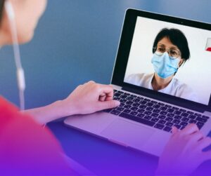 A patient and a doctor on a video call