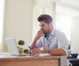 Man working on his laptop